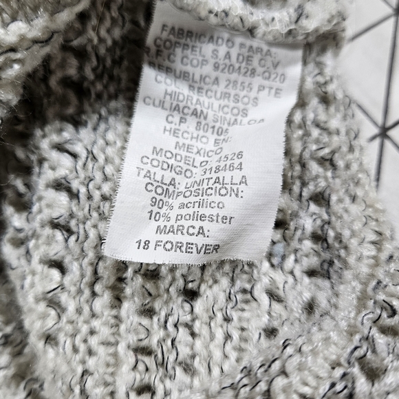 Open Knit Pull Over Sweater, Grey, Small - Picture 10 of 14